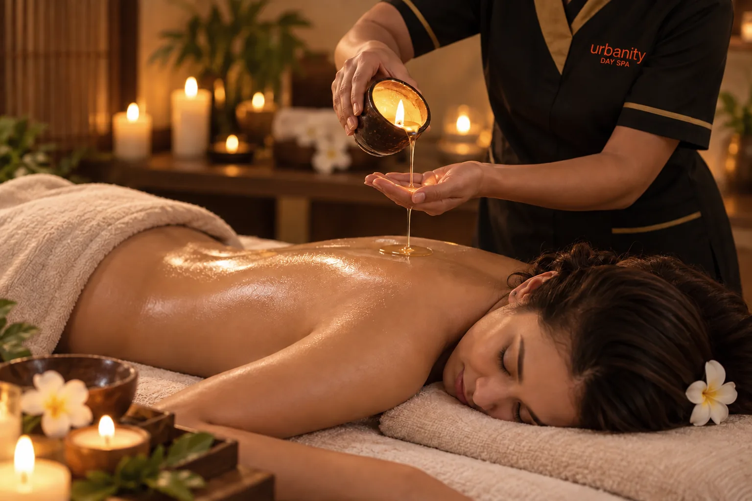 Candle massage treatment at Urbanity Spa
