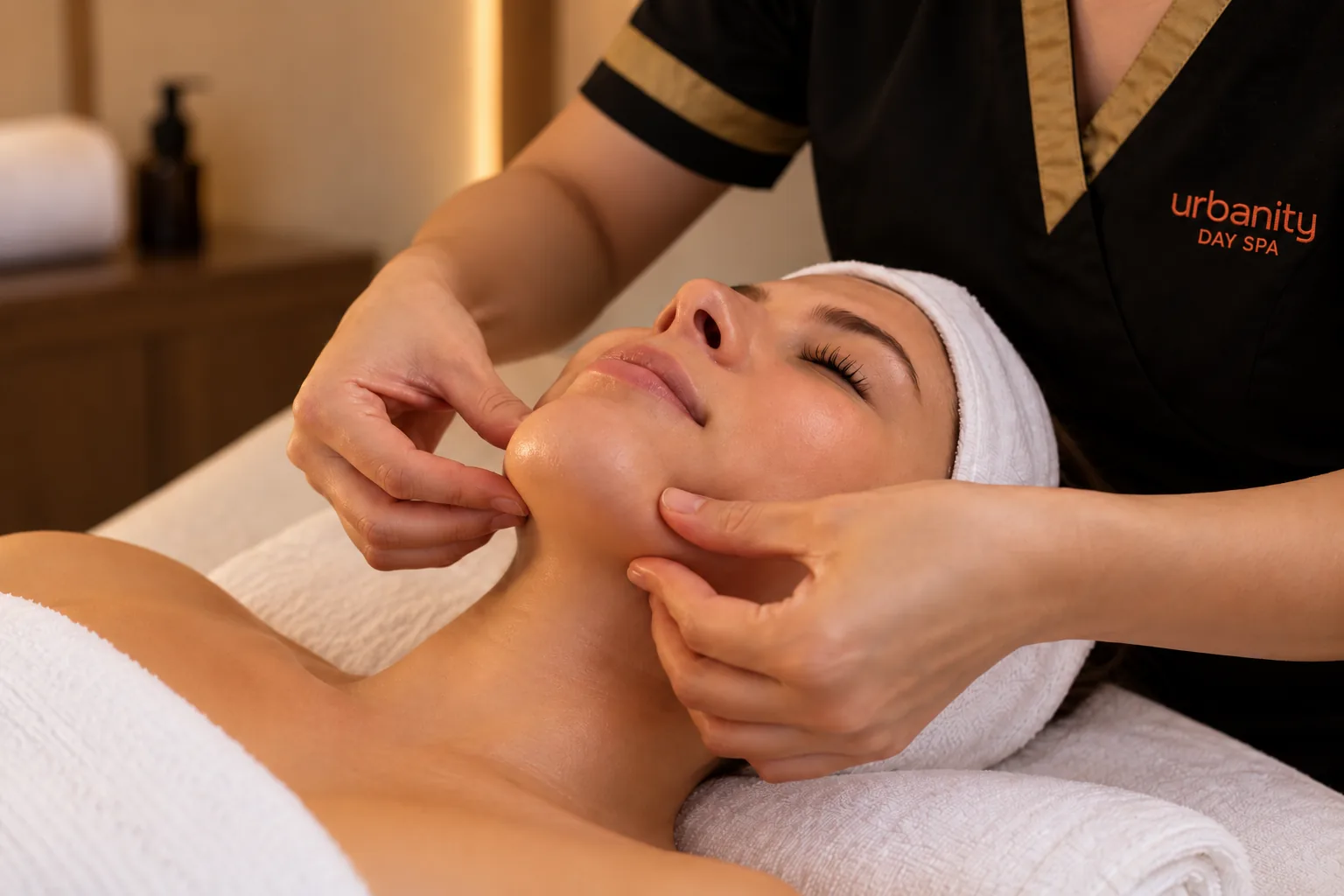 Relaxing facial massage at Urbanity Spa