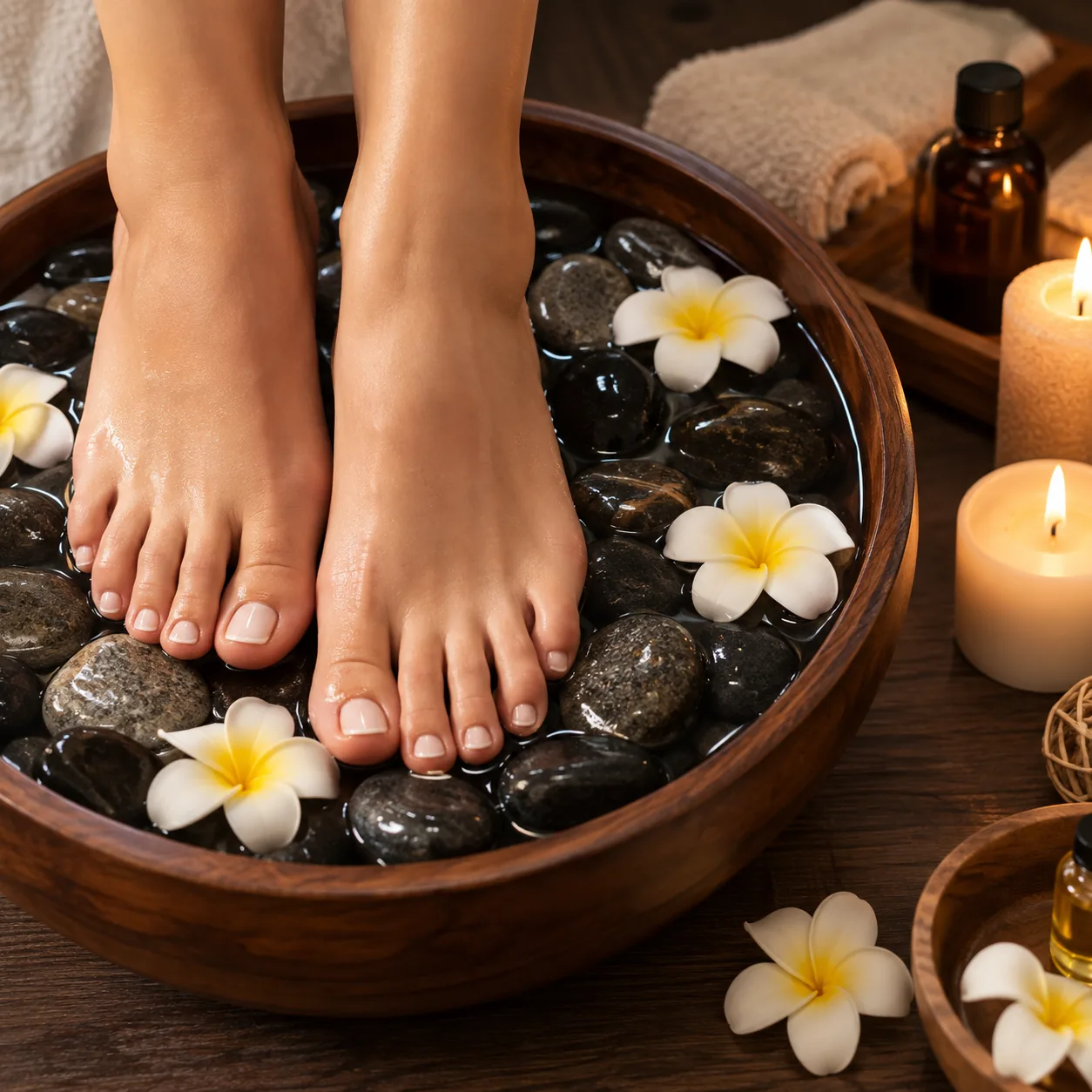 Hot stone pedicure treatment at Urbanity Spa