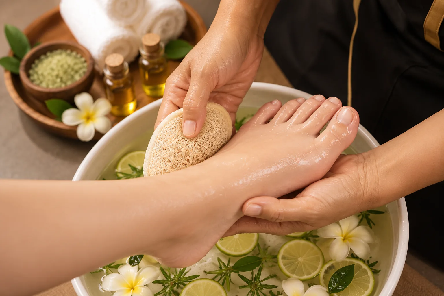 Detoxifying organic pedicure treatment at Urbanity Spa