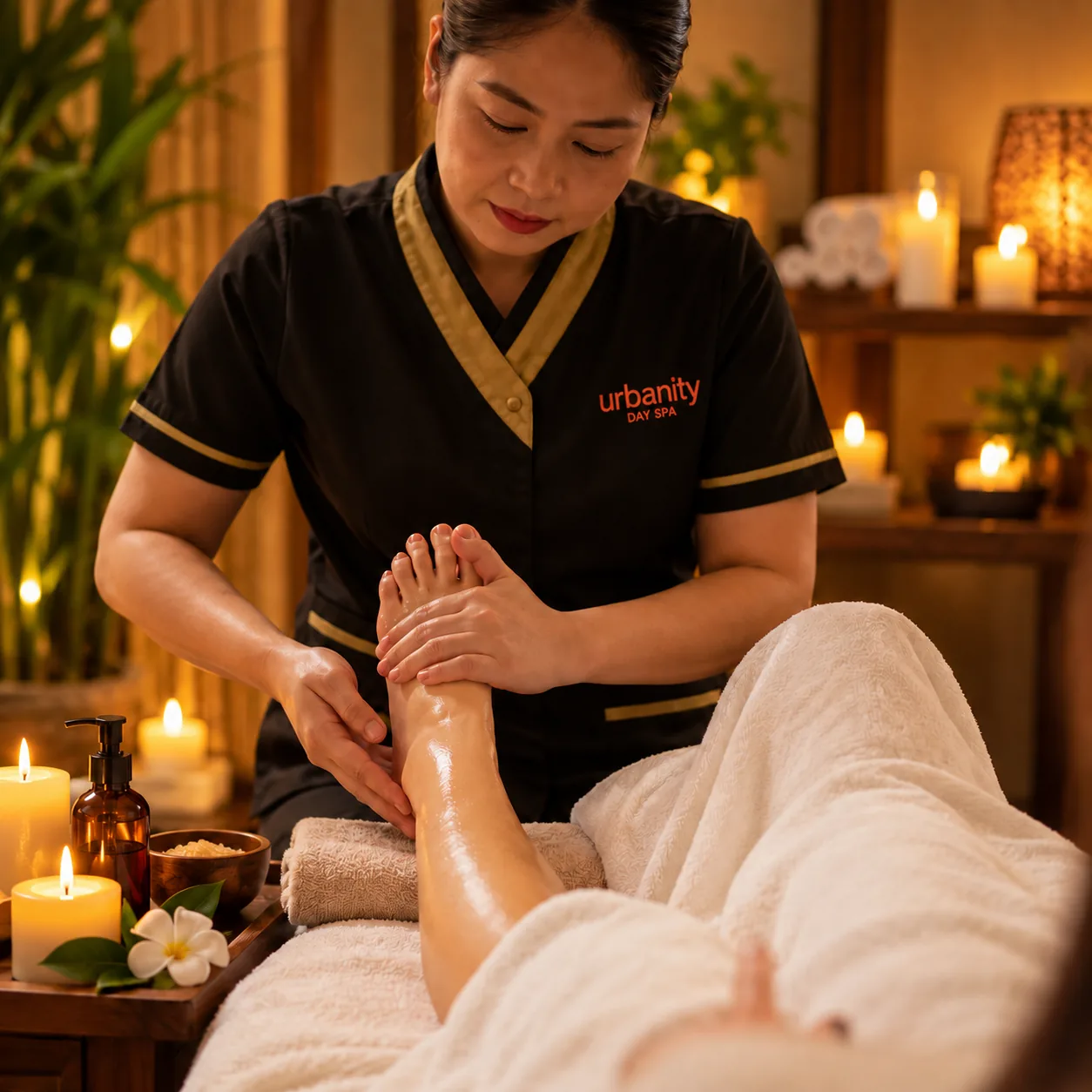 Refreshing foot massage at Urbanity Spa